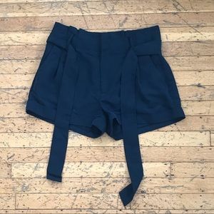 Navy Blue Tie Shorts